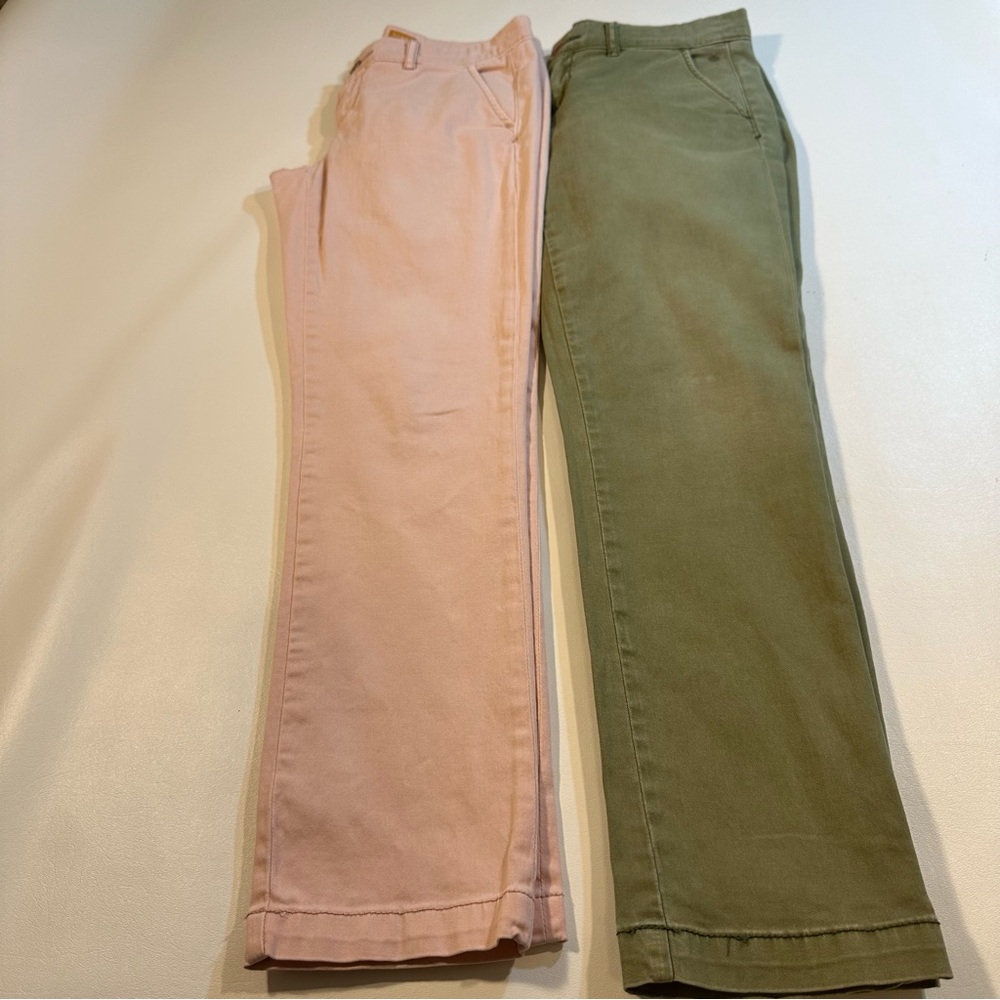 Pilcro and the Letterpress Blush and Olive Cropped Pants